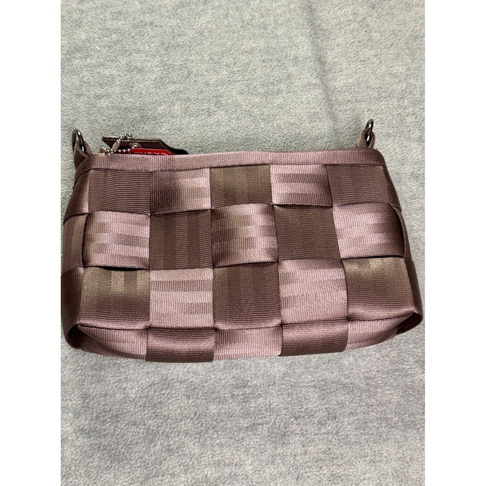 Harveys Seatbelt Bag Woven Mini Clutch Crossbody Brown Mauve Made in USA